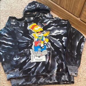 Tie-Dye Hoodie with Cartoon Graphic